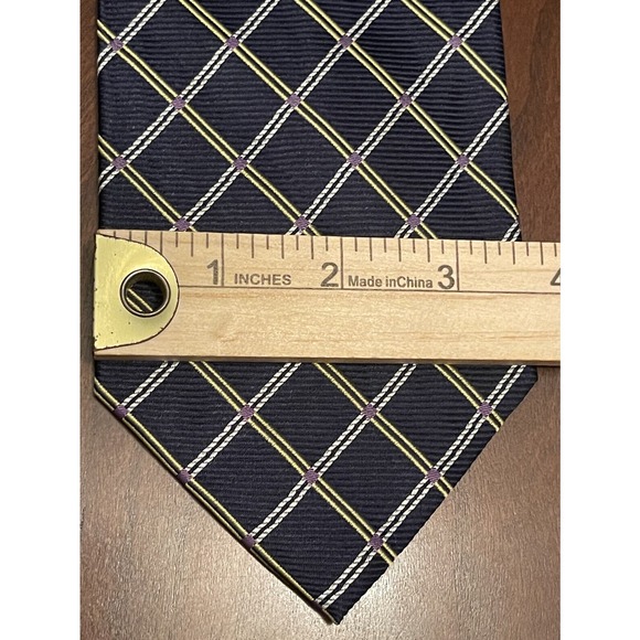 Mario Masotti Blue Gold Repp Hand Made 100% Silk Men’s Neck Tie Made In China - Picture 4 of 9